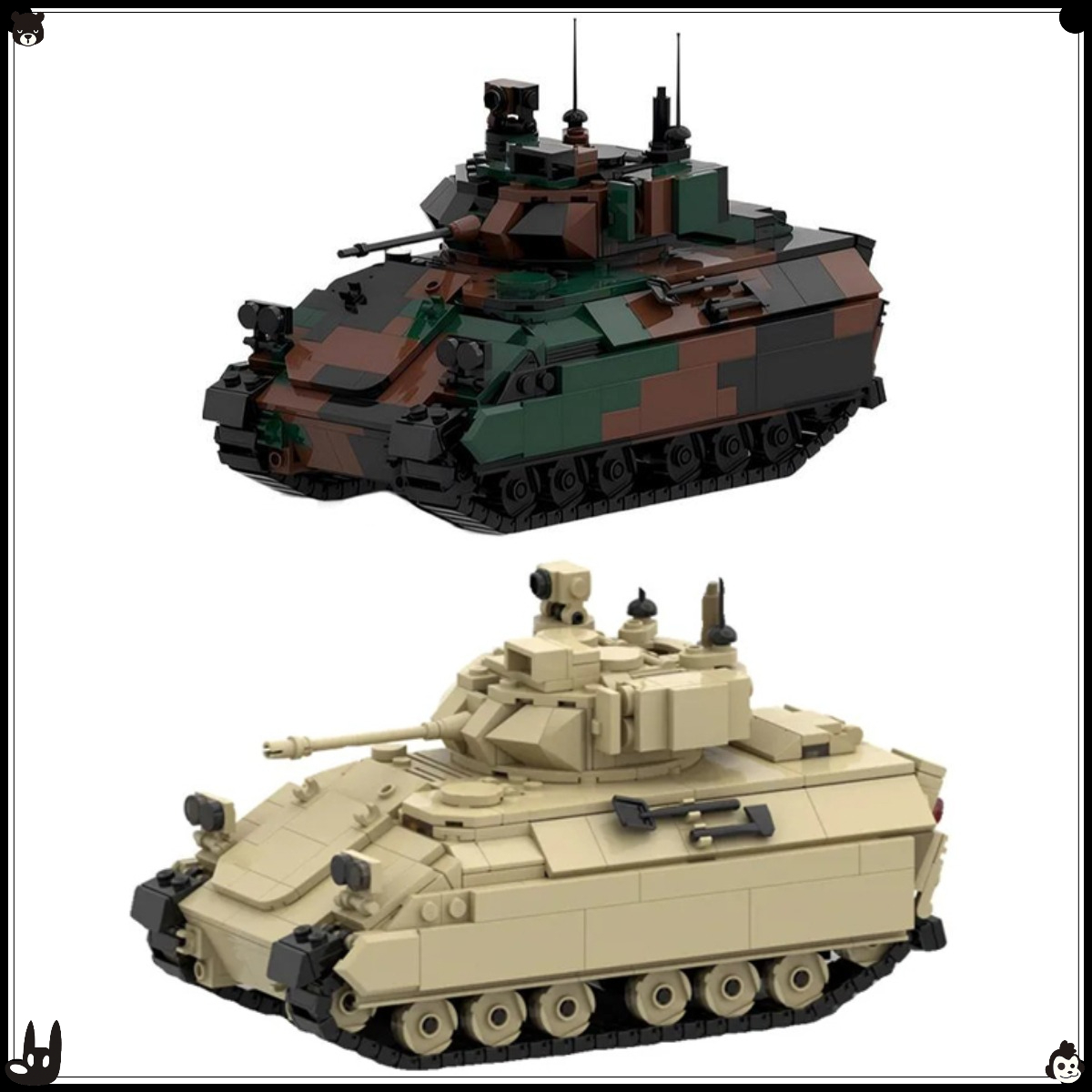 Lego Compatible Military Tank - MOC ミリタリーシリーズ 装軌式装甲偵察車両 ブロックセット M3A3 ブラッドリー戦車モデル