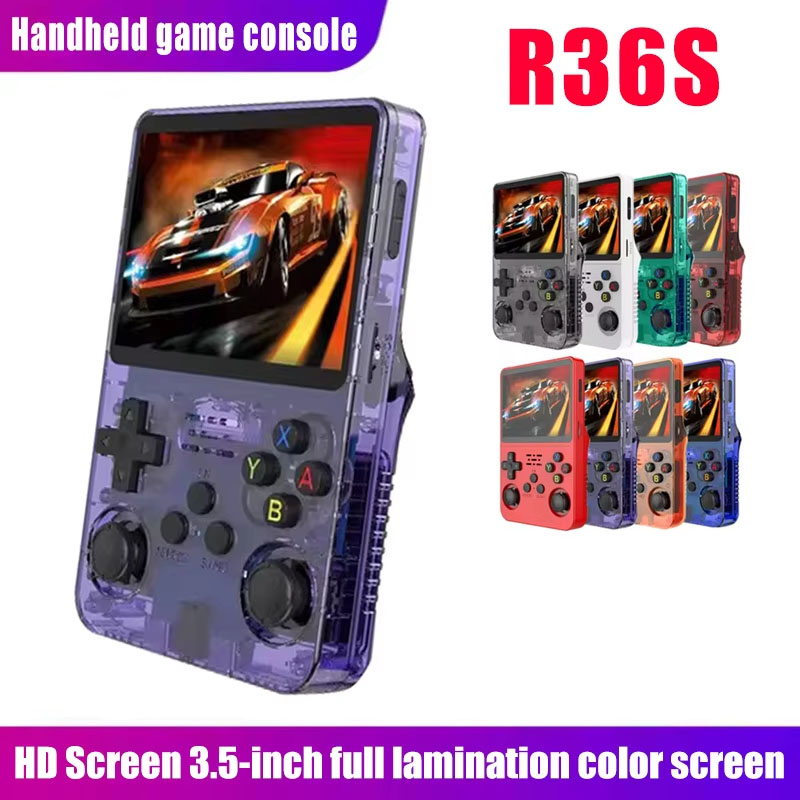 Retro Handheld Game Console R36S - R36s 新型携帯ゲーム機 オープンソースLinux 3.5インチIPSスクリーン ハンドヘルド 128GB