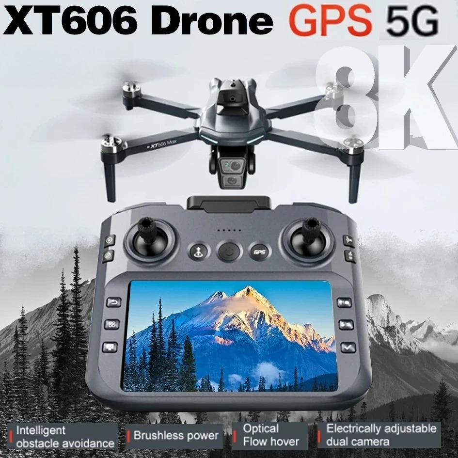 オリジナルXT606ドローン プロフェッショナル 8K HD - Fpv Brushless Rc Drone 4K のレビューと価格