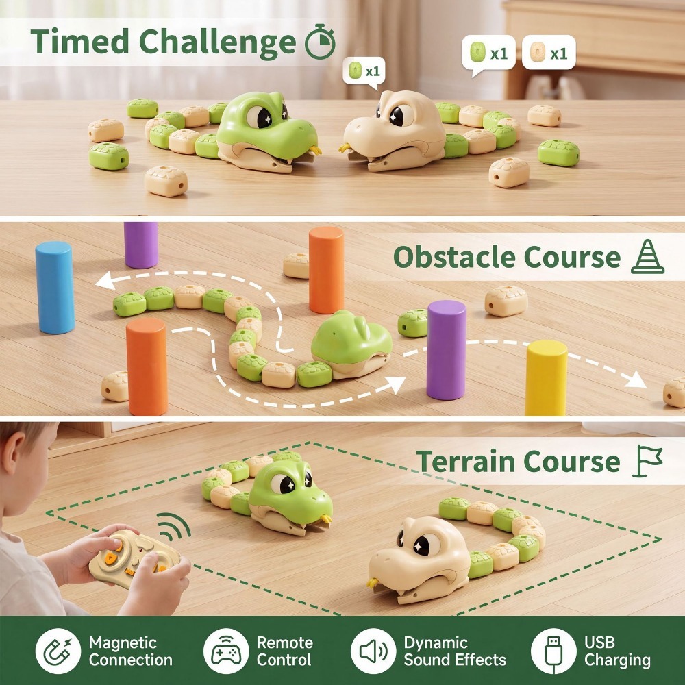リモコン操作のグリーディスネーク磁気アタッチメント玩具、2人 - Educational Toys のレビューと価格