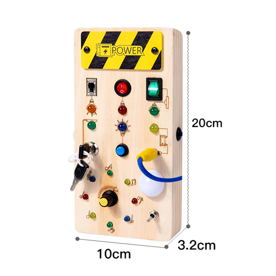 モンテッソーリビジーボード感覚おもちゃ木製 LED ライトス - Montessori Wooden Busy Board Toddler のレビューと価格