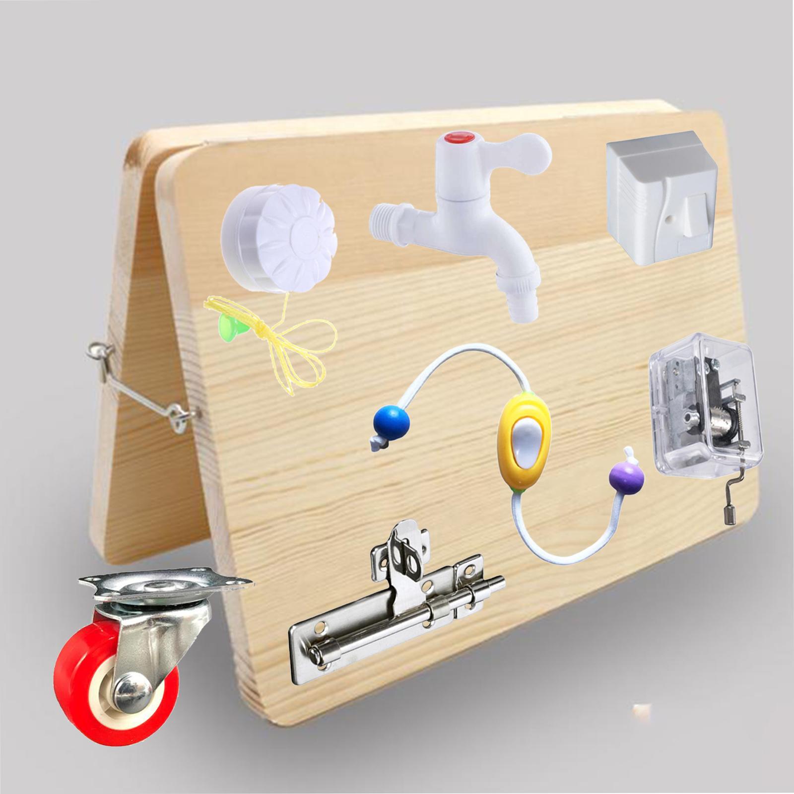 モンテッソーリ感覚ビジーボード教育木製玩具、幼児向け旅行アク - Montessori Wooden Busy Board Toddler のレビューと価格